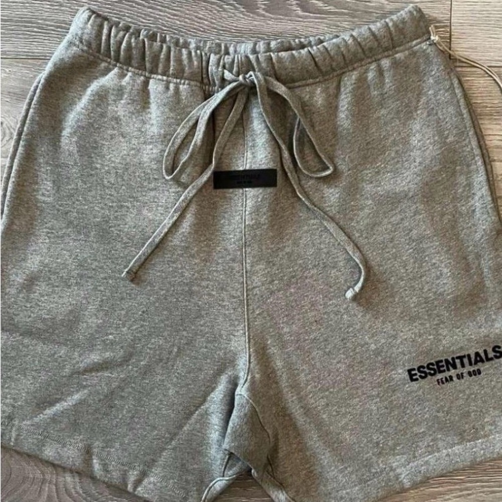 Essentials Gray Logo Fleece Shorts